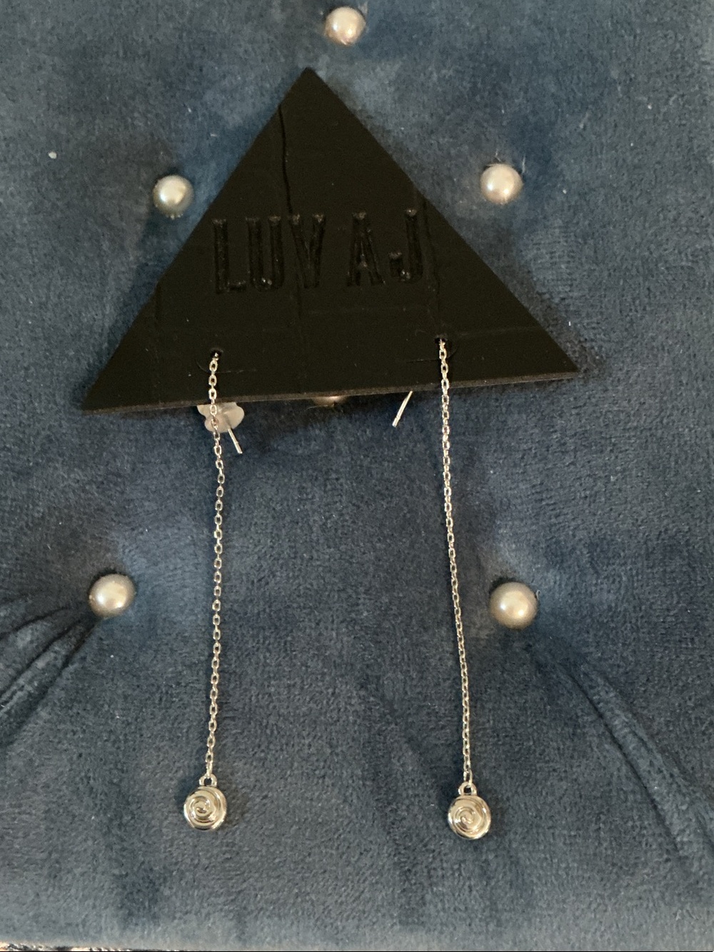 Luv Aj NEW Silver Rose Coil Shell Threader Drop Earrings Hang 3.25”